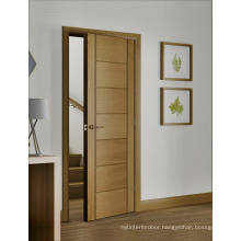 Natural Oak Veneer Interior Door with Horizontal Stripes